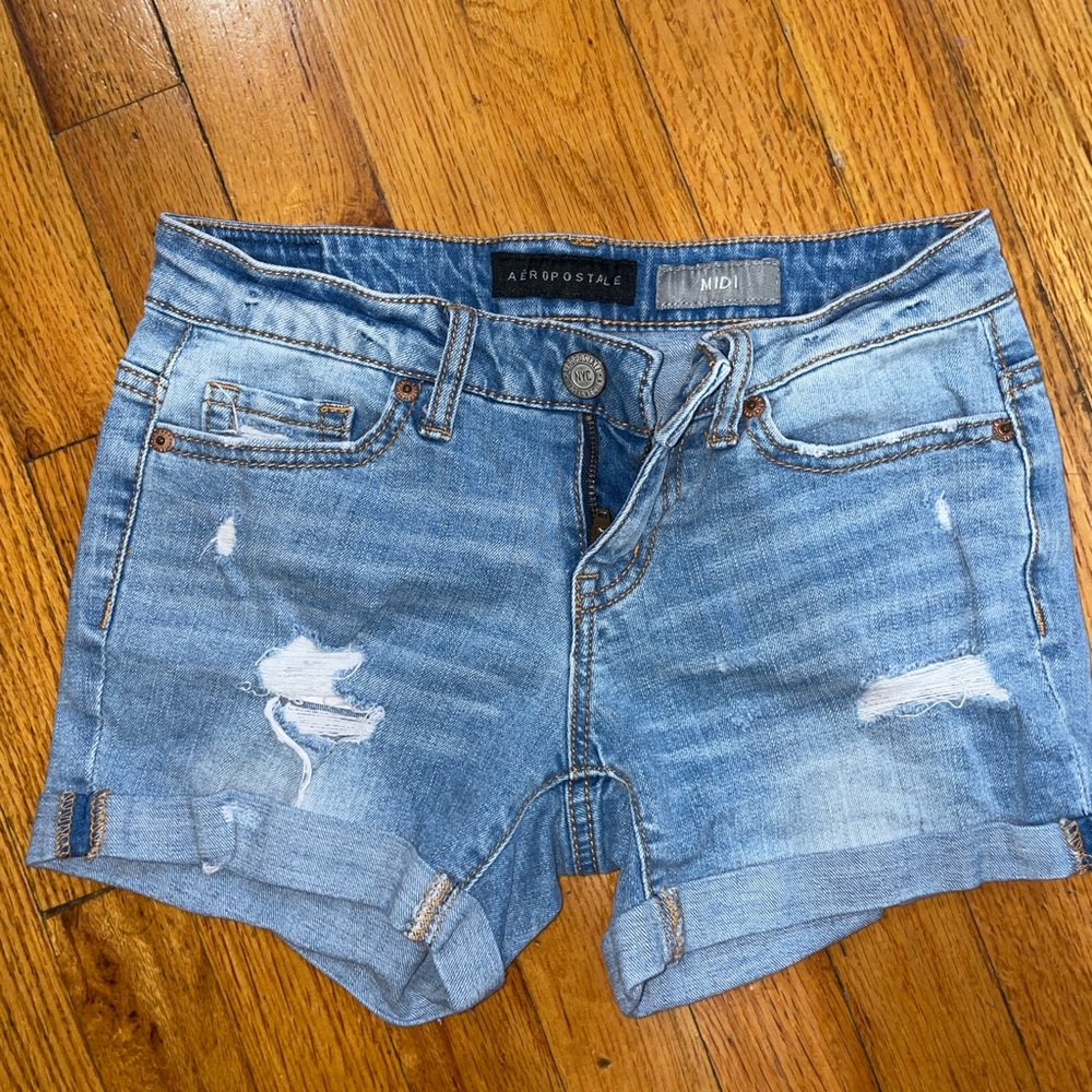 Aeropostale Women's Light Blue Denim Shorts